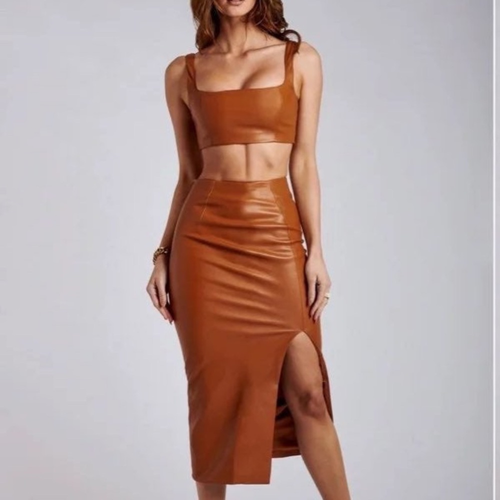 Meshki midi slit skirt